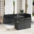 vidaXL Tuin Sofa Set met kussen 9 pcs Zwart 100 x 55 x 73 cm, Tuin en Terras, Tuinsets en Loungesets, Verzenden, Nieuw, Rotan