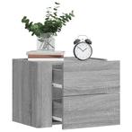vidaXL Nachtkastjes 2 st wandgemonteerd 45x30x35 cm grijs, Huis en Inrichting, Verzenden, Nieuw, Hout