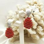 Koraal - Zilver - Oorbellen - Italiaans ambacht, Antiek en Kunst