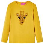 vidaXL Kindershirt met lange mouwen 104 donker okerkleurig, Verzenden, Nieuw