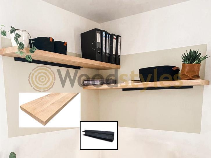 Wandplank | Massief eiken | Boom, recht, facet rand, Huis en Inrichting, Woonaccessoires | Wandplanken en Boekenplanken, Nieuw