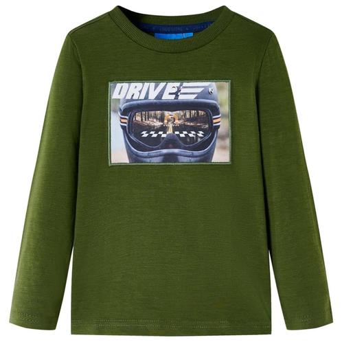 vidaXL Kindershirt met lange mouwen 128 donkerkakikleurig, Kinderen en Baby's, Kinderkleding | Overige, Nieuw, Verzenden