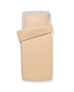 HEMA Dekbedovertrek 140x200/220cm flanel strepen beige, Verzenden, Nieuw, Beige