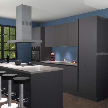 Greeploze Onyxgrijze keuken Lima 25093, Huis en Inrichting, Keuken | Complete keukens, Verzenden