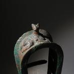 Oud-Egyptisch Brons Mooie fijne sistrum, Hathor Bastet. 19