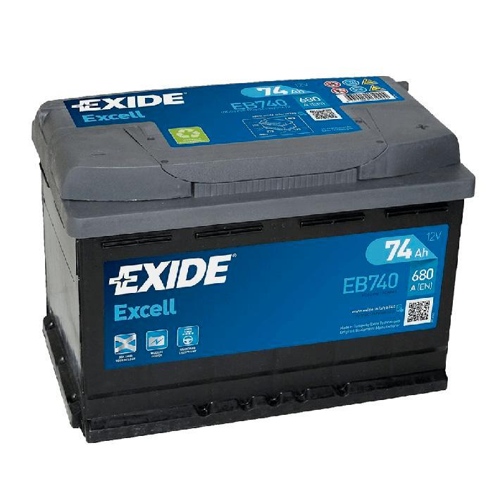 Exide Excell 12V 74Ah - Loodzuur - Startaccu - EB740, Watersport en Boten, Bootonderdelen, Nieuw