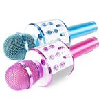 Set van 2 MAX KM01 karaoke microfoons - Blauw & Roze, Verzenden, Nieuw