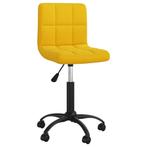 vidaXL Eeetkamerstoel draaibaar fluweel mosterdgeel, Huis en Inrichting, Stoelen, Verzenden, Nieuw