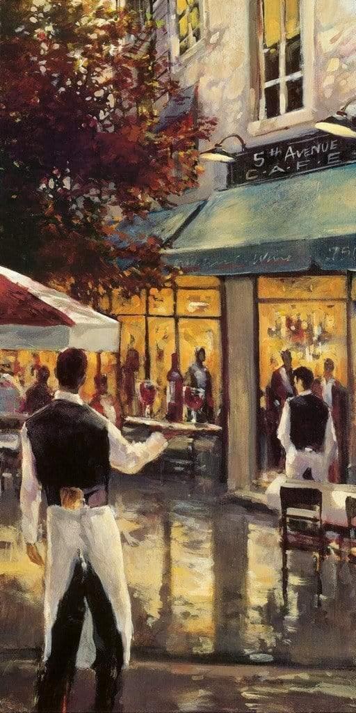 Kunstdruk Brent Heighton - 5th Ave Cafe 40x80cm, Huis en Inrichting, Woonaccessoires | Schilderijen, Tekeningen en Foto's, Nieuw