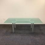 Tweedehands design vergadertafel 217x105 cm,  met glazen, Ophalen of Verzenden, Gebruikt, Bureau