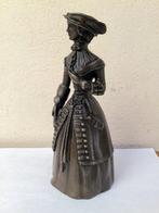 Tafelbel - Beeldje - Vrouw in historische kleding - Brons, Antiek en Kunst