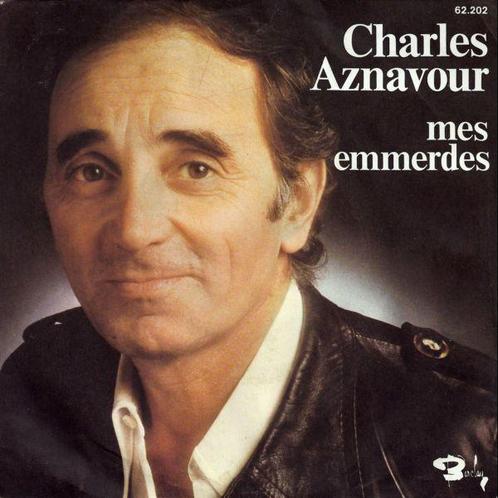 Single - Charles Aznavour - Mes Emmerdes, Cd's en Dvd's, Vinyl | Wereldmuziek, Zo goed als nieuw, Verzenden