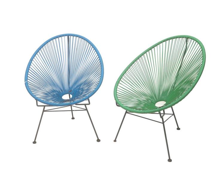 Twee tuinstoelen, naar Acapulco, 20e eeuw, Huis en Inrichting, Stoelen, Gebruikt
