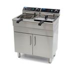 Frituurpan - 2 x 16 L - 2 Manden - met Tapkraan en, 4 liter of meer, Verzenden, Nieuw, Duo-friteuse