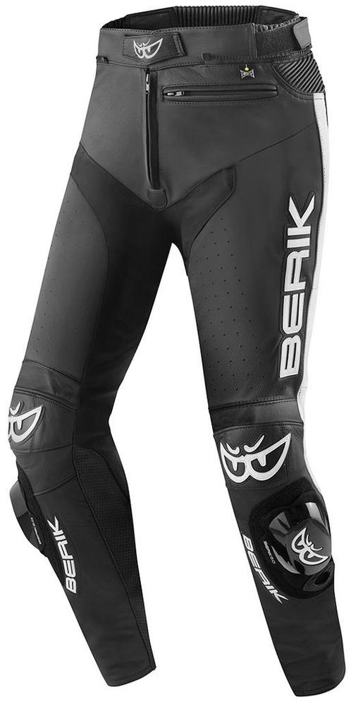 Berik Track Zwart Wit Leren Motorbroek, Motoren, Kleding | Motorkleding, Heren, Nieuw met kaartje, Broek | leer, Verzenden
