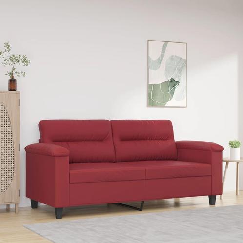 vidaXL Tweezitsbank 140 cm kunstleer wijnrood, Huis en Inrichting, Banken | Bankstellen, Nieuw, 150 tot 200 cm, Leer, Tweepersoons