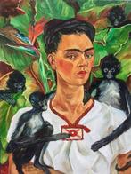 Borgen Lindhardt (1974) - Ode Frida Kahlo II met aapjes, Antiek en Kunst, Kunst | Schilderijen | Klassiek