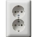 GIRA Systeem 55 Wandcontactdoos met randaarde Kinderveilig, Doe-het-zelf en Verbouw, Elektra en Kabels, Ophalen of Verzenden, Nieuw