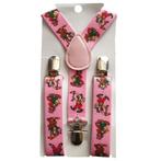 Fako Fashion - Kinder Bretels - Print - Clown - 65cm - Roze, Verzenden, Nieuw