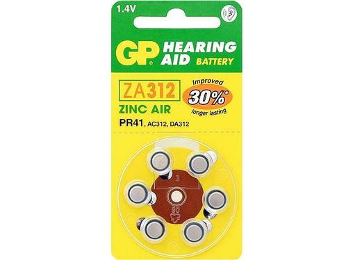 GP PR41 ZA312 Knoopcel voor Hoortoestellen - 6 Stuks, Diversen, Braces, Nieuw, Ophalen of Verzenden