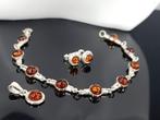 Zilver, Armband Lengte 18 cm / Natuurlijke Baltische Amber -
