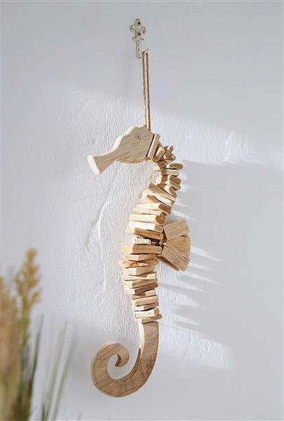 Zeepaardje drijfhout  45 cm, Tuin en Terras, Tuinwanddecoratie, Verzenden