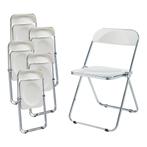Klapstoel set van 6 Pornainen 74x46x47 cm wit [en.casa], Huis en Inrichting, Stoelen, Verzenden, Nieuw