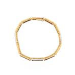 18 Krt. Gouden staafjes schakel armband met robijn en dia..., Gebruikt, Overige kleuren, Ophalen of Verzenden, Met edelsteen