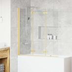 vidaXL Douche Omhulsel Goud 130 x 138 cm ESG-glas en, Verzenden, Nieuw