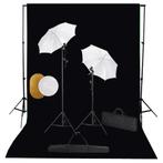 vidaXL Fotostudioset met lampen, paraplus, achtergrond en, Audio, Tv en Foto, Fotografie | Fotostudio en Toebehoren, Verzenden