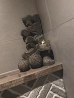 Houten baluster voet Old grey met windlicht, Ophalen of Verzenden, Nieuw