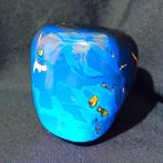 Donkerblauw amberstuk, halfdoorzichtig. Volledig gepolijst -, Verzamelen