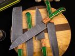 Keukenmes - Groene Pakka-hout en olijvenhout en Blade 15N20