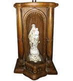 Beeld - Madonna vieux Bruxelles in eiken kapel - 22 x 33 cm, Antiek en Kunst