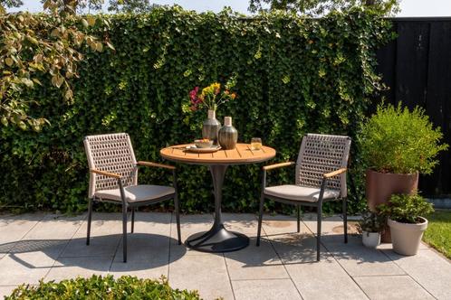 Lumino/Toscara stapelbare ronde bistroset Ø90 cm. - Light, Tuin en Terras, Tuinsets en Loungesets, Tuinset, Nieuw, Hout, Verzenden