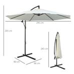 TRUUSK Zwenkparasol Weerbestendig 3m X 3m X 2,5m Staal Polye, Tuin en Terras, Verzenden, Nieuw