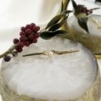 Vintage gouden broche met parel, Gebruikt, Overige kleuren, Ophalen of Verzenden, Met edelsteen