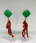 Bloedkoraal - Zilver - Oorbellen - Koraal en kwarts