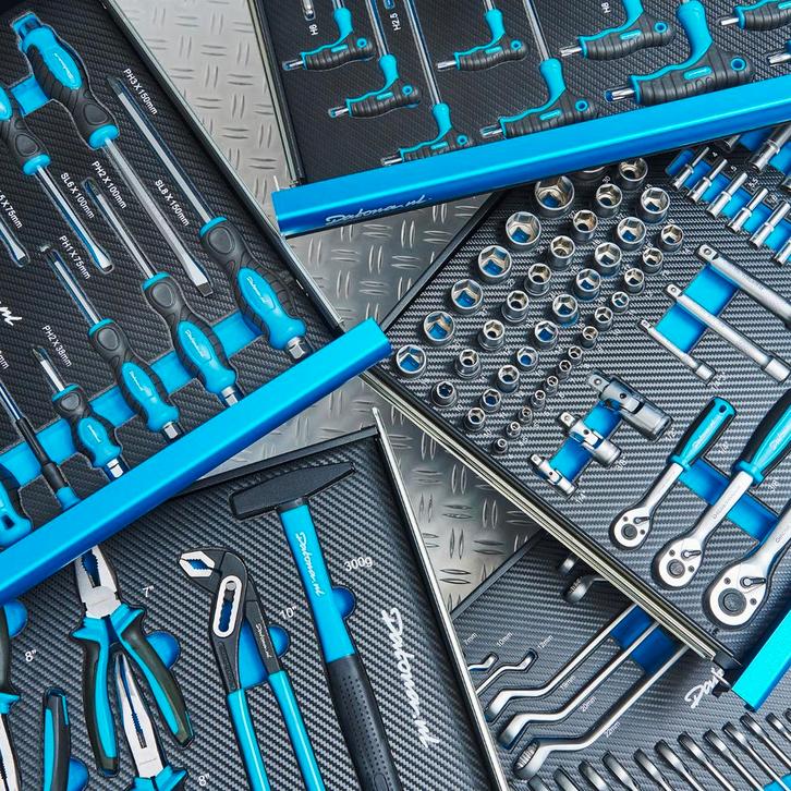 Datona Gereedschapsset 297-delig in carbon look softmodules, Doe-het-zelf en Verbouw, Gereedschap | Handgereedschap, Nieuw, Ophalen of Verzenden