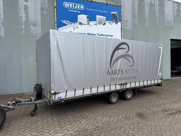 Tweedehands plateauwagen met huif en ongeremde bagagewagen beschikbaar voor biedingen