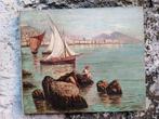 Italiaanse school (XIX) - Veduta di Napoli con Vesuvio, Antiek en Kunst