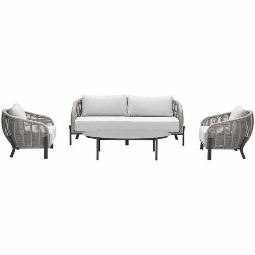 Garden Impressions Padula loungeset 4-delig - taupe, Tuin en Terras, Tuinsets en Loungesets, Verzenden