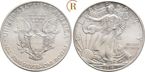 1 Dollar 1 Unze Feinzilver 2011 Usa:, Postzegels en Munten, Munten en Bankbiljetten | Toebehoren, Verzenden