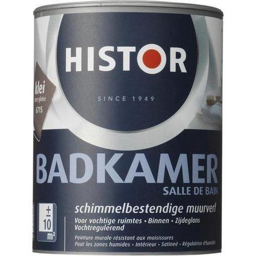 Histor Badkamer Muurverf Zijdeglans - Donkere kleur - 1 l..., Doe-het-zelf en Verbouw, Verf, Beits en Lak, Verf, Overige kleuren