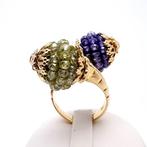 Ring - 18 karaat Geel goud Amethist - Olivijn, Sieraden, Tassen en Uiterlijk, Ringen, Nieuw
