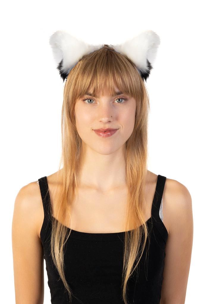 Haarband Grote Furry Oortjes Wit Zwart Beer Vos Diadeem Dons, Kleding | Dames, Carnavalskleding en Feestkleding, Accessoires, Nieuw