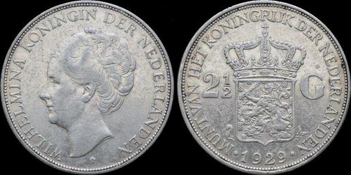 Netherlands Wilhelmina I 2 1/2 gulden(rijksdaalder)1929 z..., Postzegels en Munten, Munten | Europa | Niet-Euromunten, Verzenden