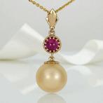 Zonder Minimumprijs - Hanger - 14 karaat Geel goud Robijn -, Sieraden, Tassen en Uiterlijk, Antieke sieraden