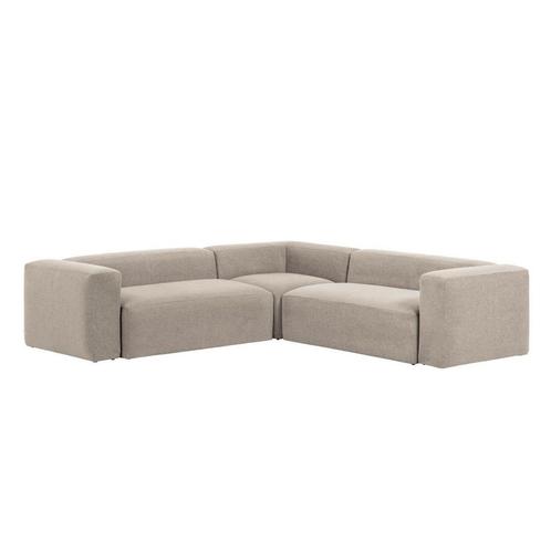 *WOONWINKEL* Kave Home Blok Moderne Hoekbank - Uni Beige - 2, Huis en Inrichting, Banken | Bankstellen, Nieuw, Verzenden