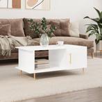 vidaXL Salontafel 90x50x40 cm bewerkt hout hoogglans wit, Huis en Inrichting, Tafels | Salontafels, 50 tot 100 cm, Verzenden, Nieuw